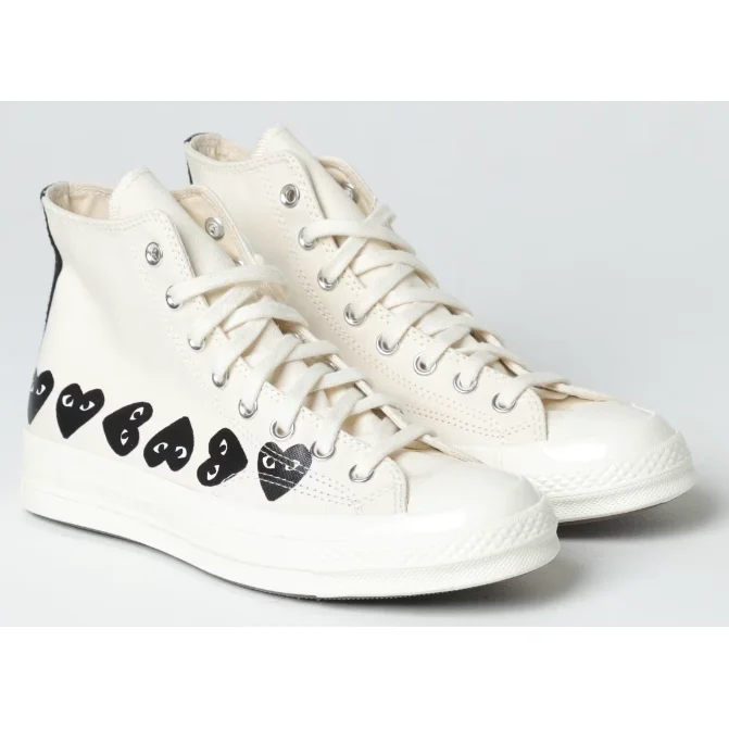 Comme des Garçons Comme des Garçons Play Chuck Taylor Sail/Black Hearts Sneakers White - 1