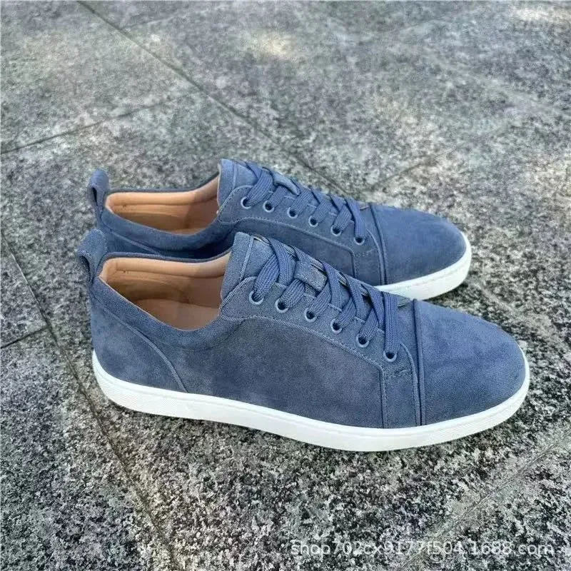 Christian Louboutin Christian Louboutin Blue Suede Low Top Sneakers Blue - 1