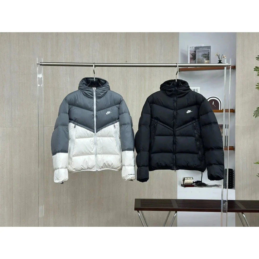 Nike Nike Air Tech Fleece Hooded Puffer Jacket Black/White Black - 1