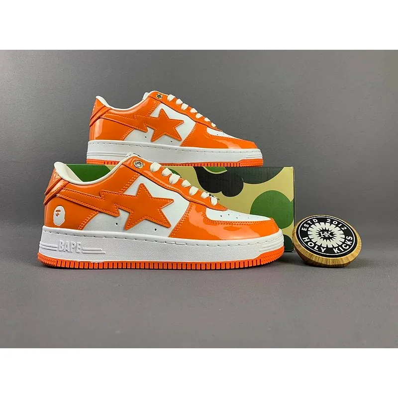A Bathing Ape A Bathing Ape BAPE STA Orange/White Sneakers Orange - 1