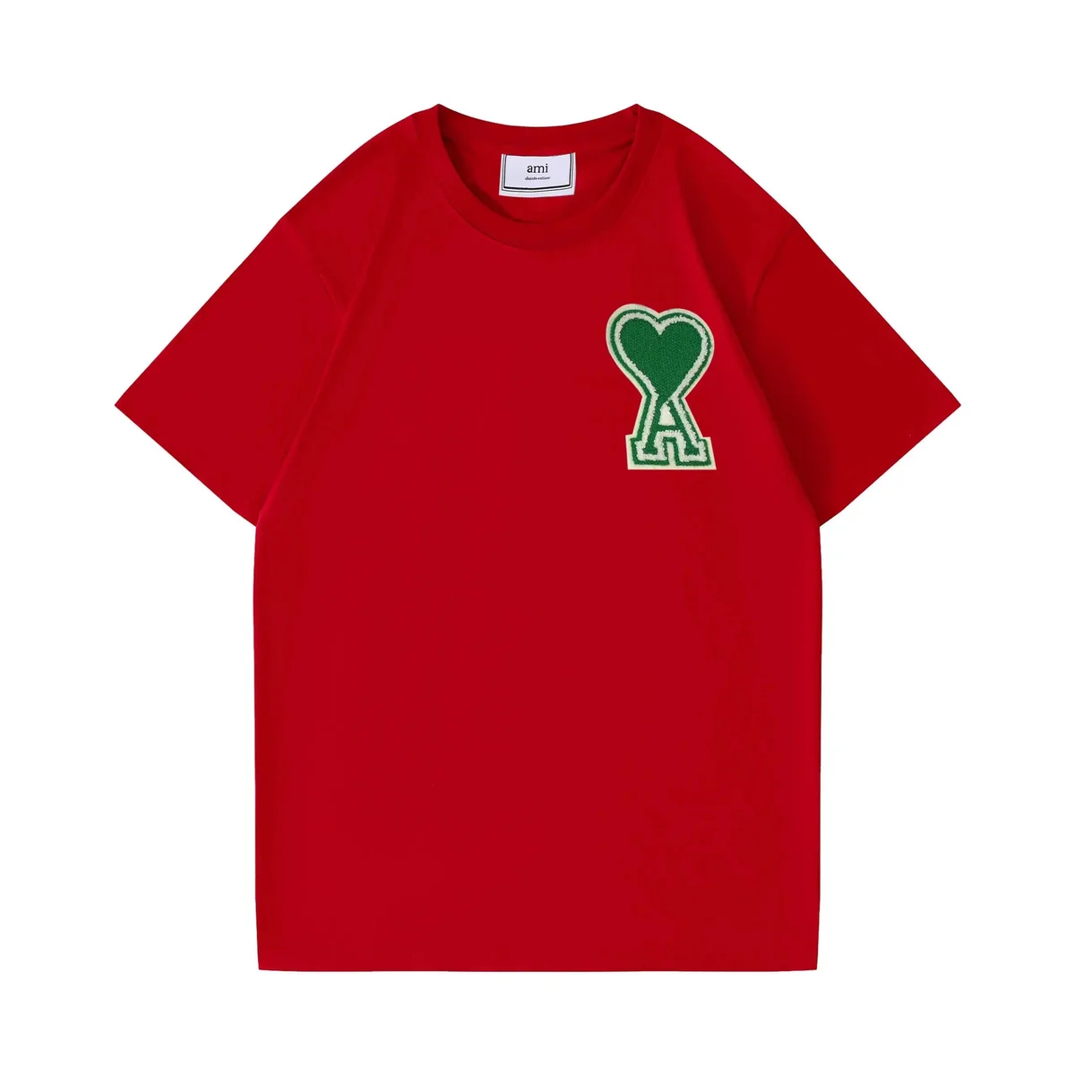 Ami Paris Ami Red Heart 'A' Logo T-Shirt Red - 1