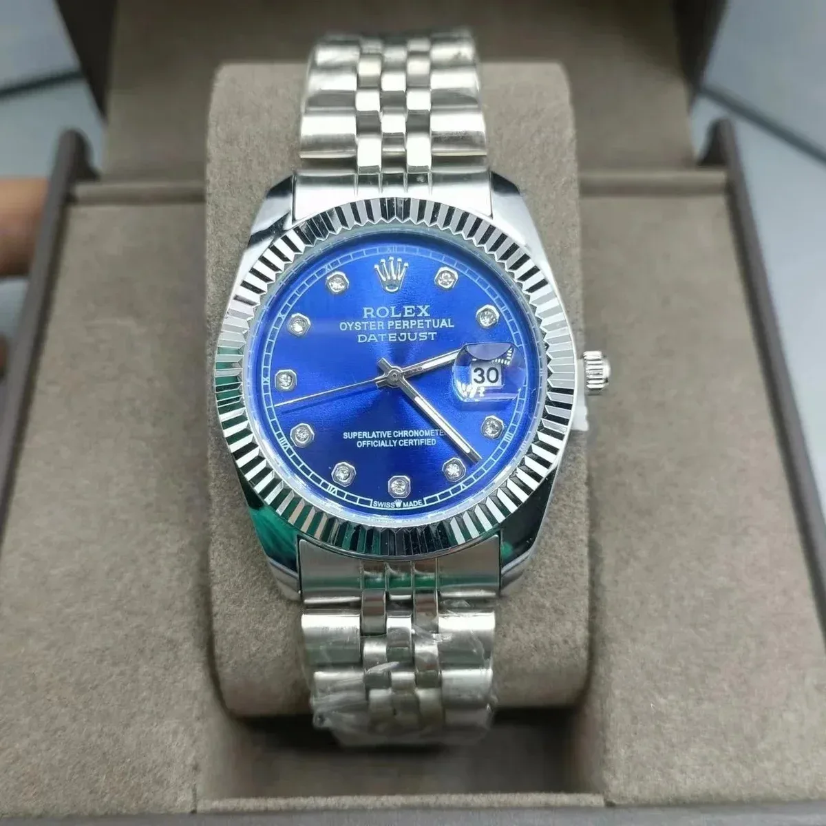 Rolex Rolex Datejust Blue Dial Stainless Steel Watch Blue