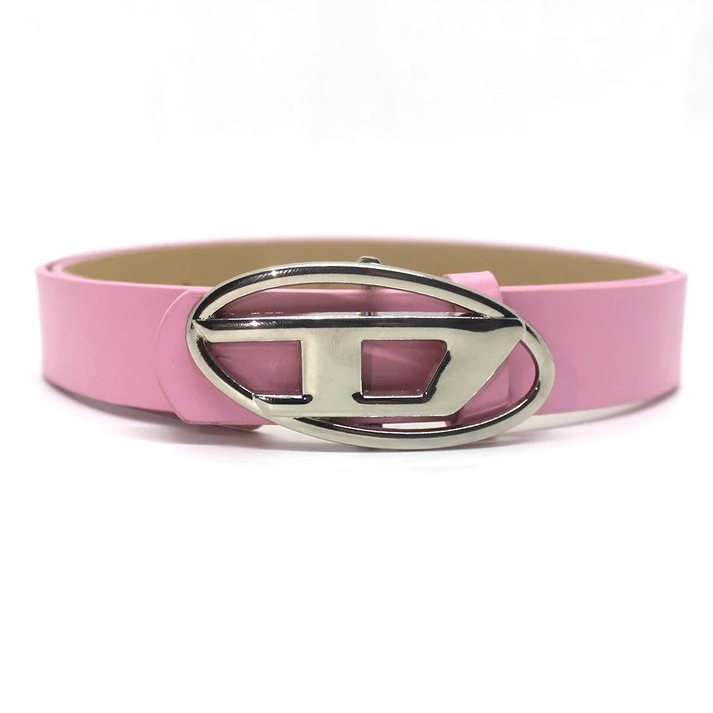 Other Light Pink Leather Belt with Silver Buckle Pink - 1