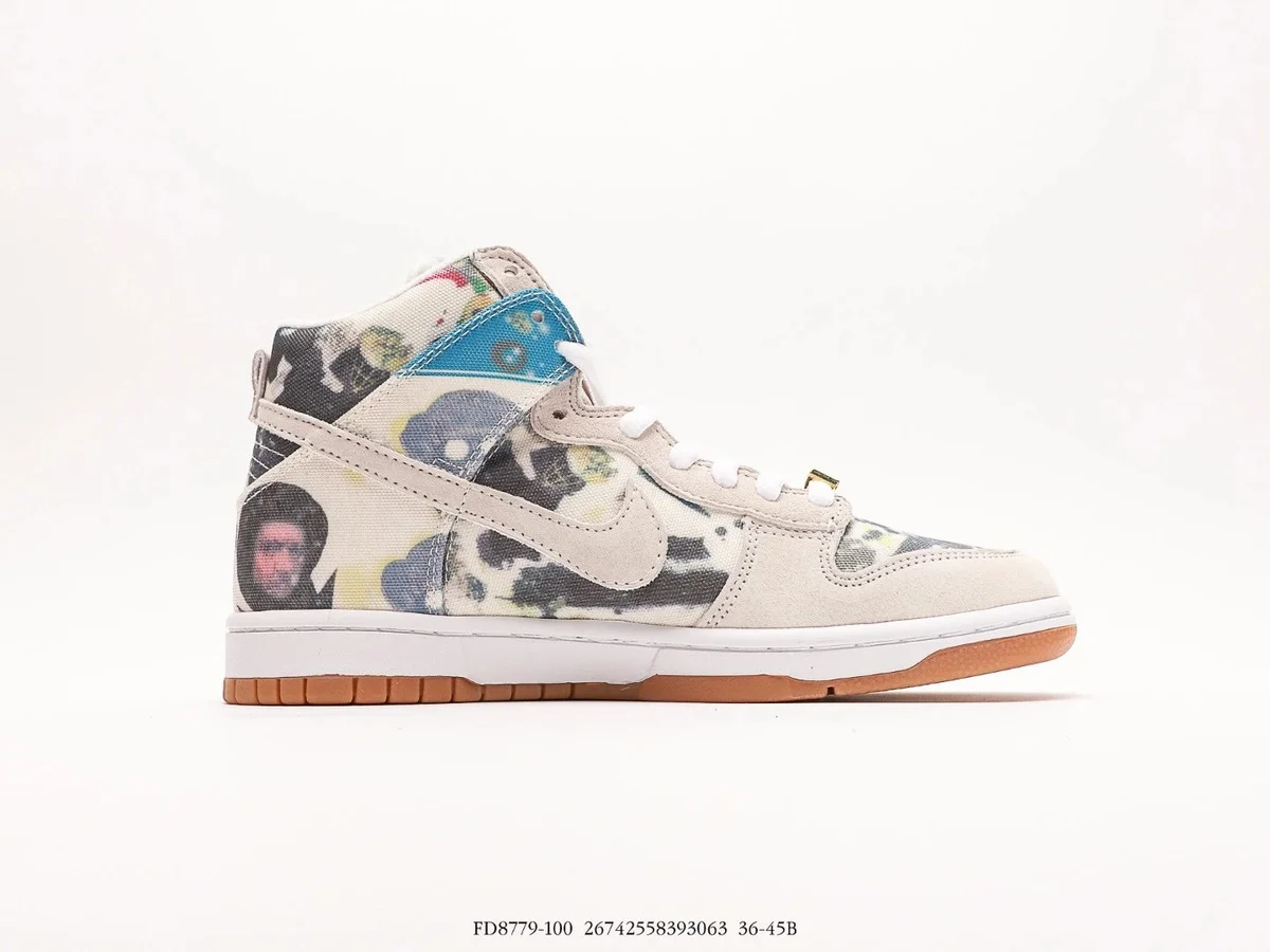 Nike Nike Dunk High Beige Multi-Print Sneaker Beige