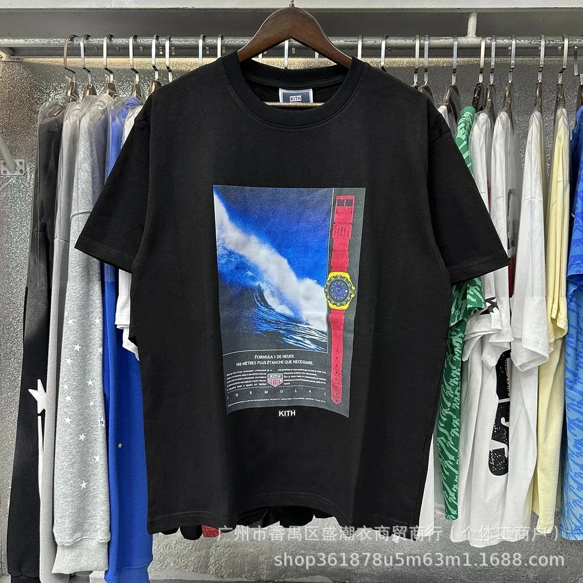 Kith Kith Formula 1 Watch Print Black T-Shirt Black - 1