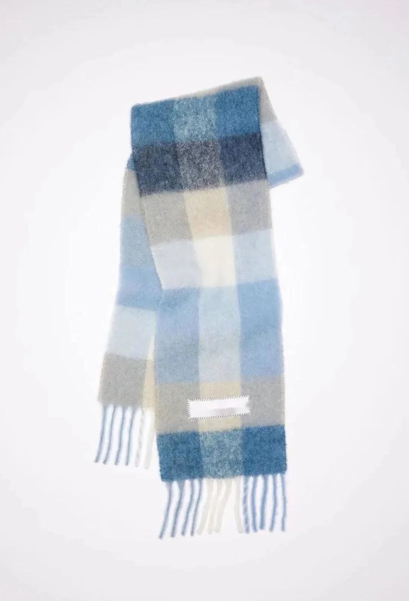 Other Plaid Scarf in Blue & Beige Blue - 1