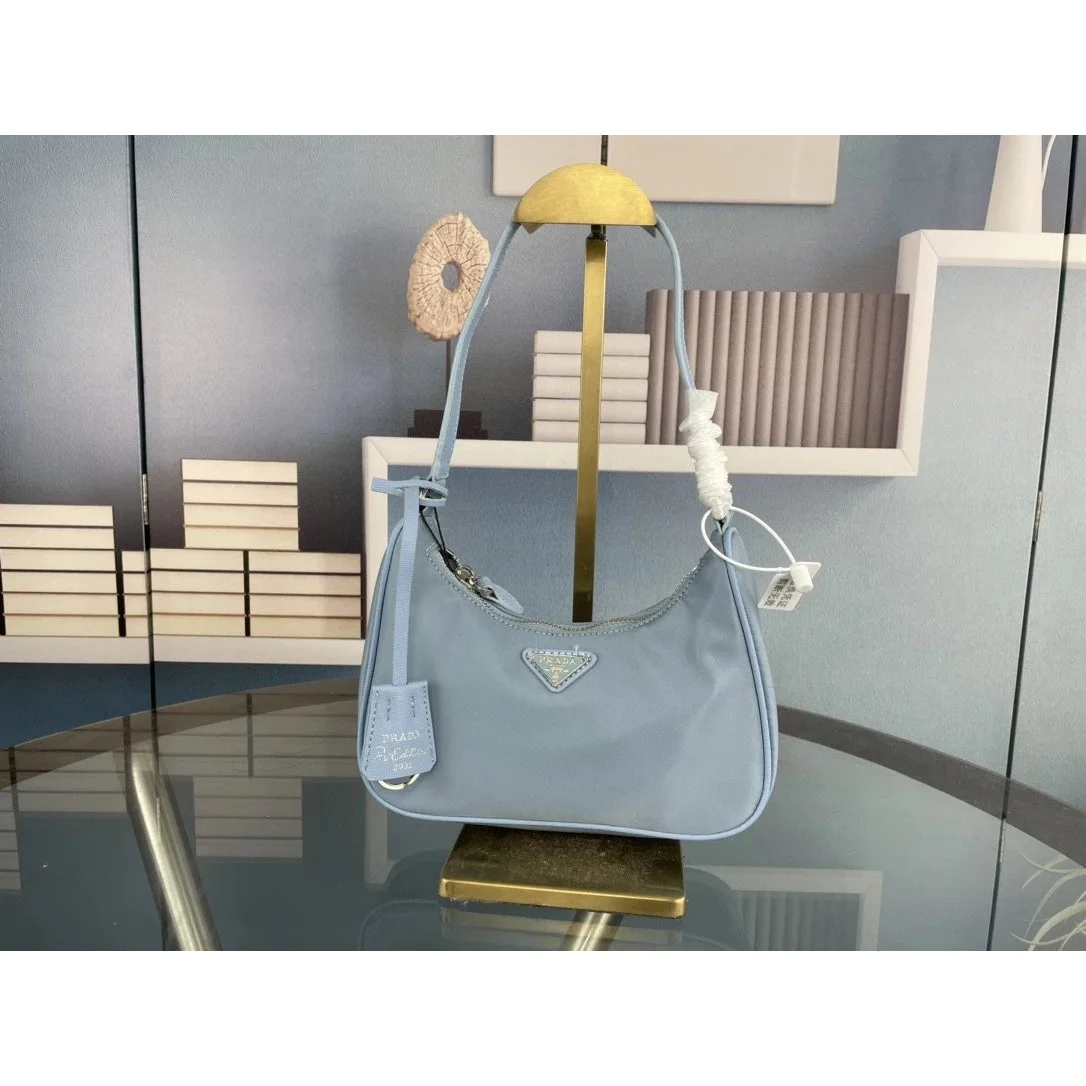 Prada Prada Re-Nylon 957-1 Baby Blue Shoulder Bag Blue