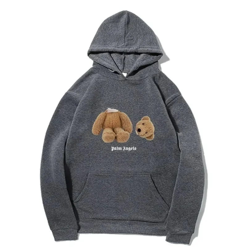 Palm Angels Palm Angels Bear Grey Hoodie Grey - 1