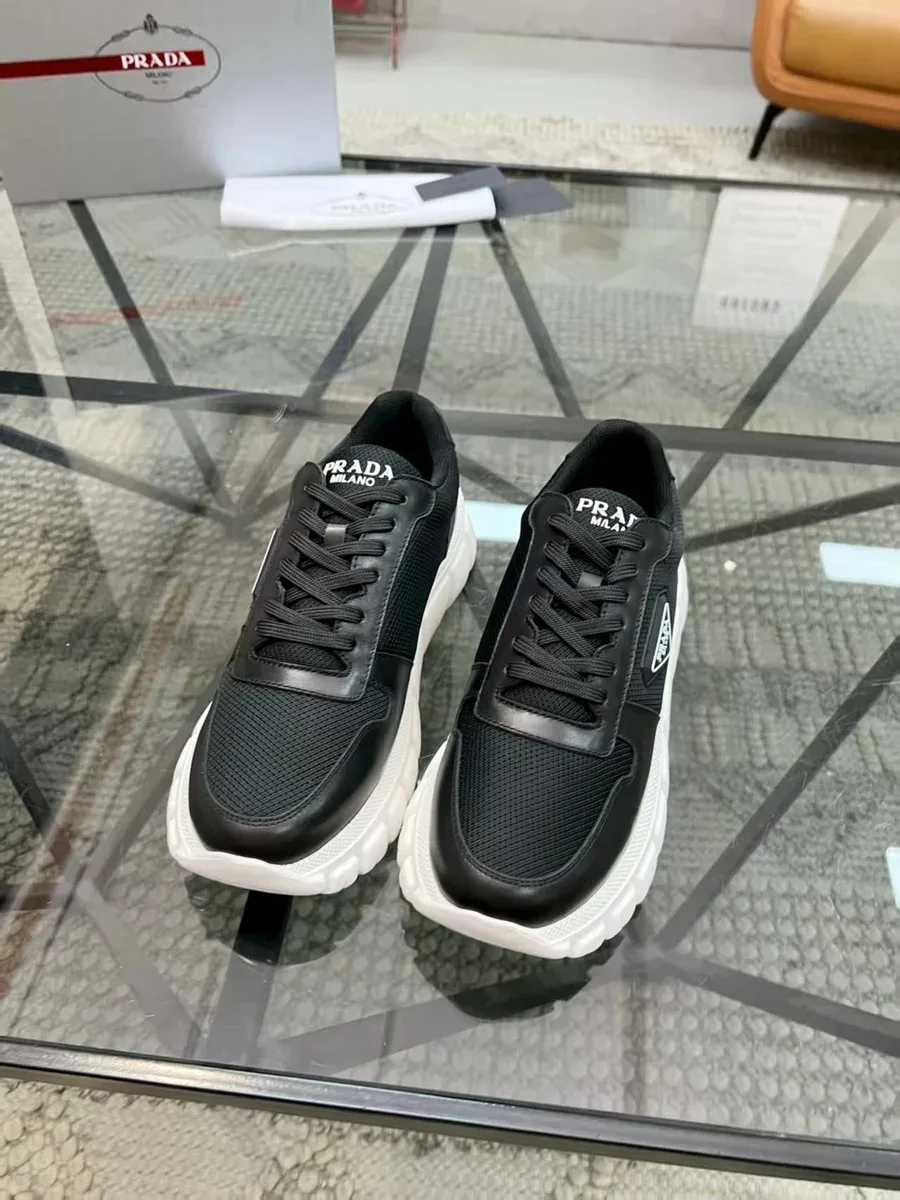 Prada Prada Runners Black Leather Sneakers Black - 1