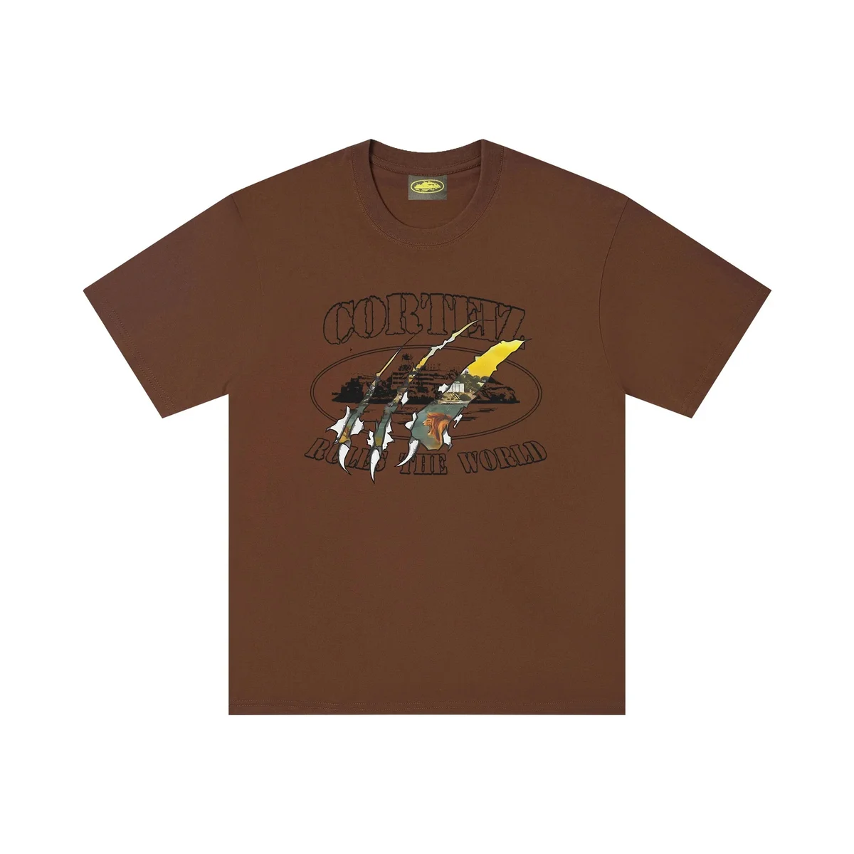 Corteiz Corteiz CRTZ RTW 'Rolls the World' Brown T-Shirt Brown - 1