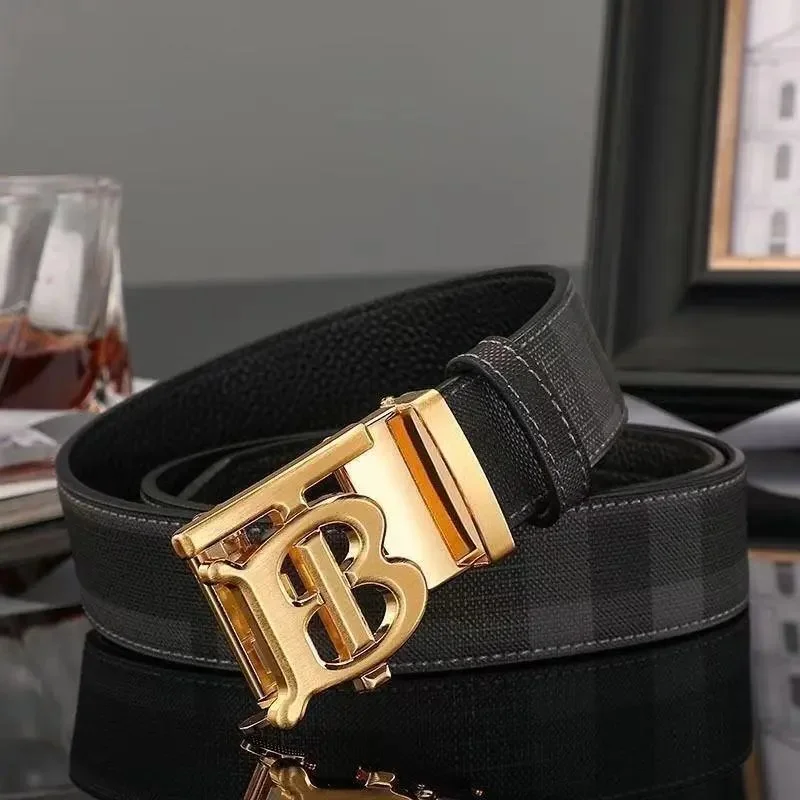Burberry Burberry TB Monogram Belt Black & Gold Leather Belt Black - 1