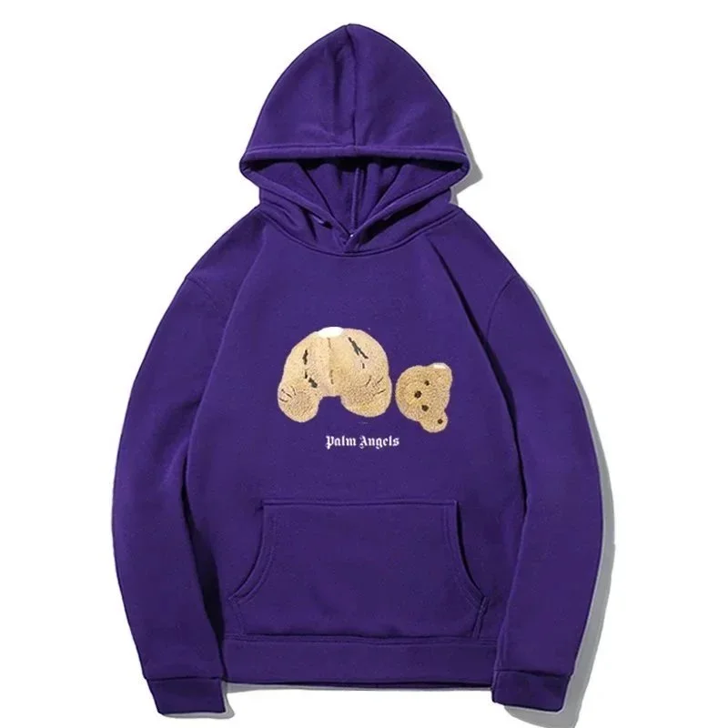 Palm Angels Palm Angels Bear Purple Hoodie Purple - 1