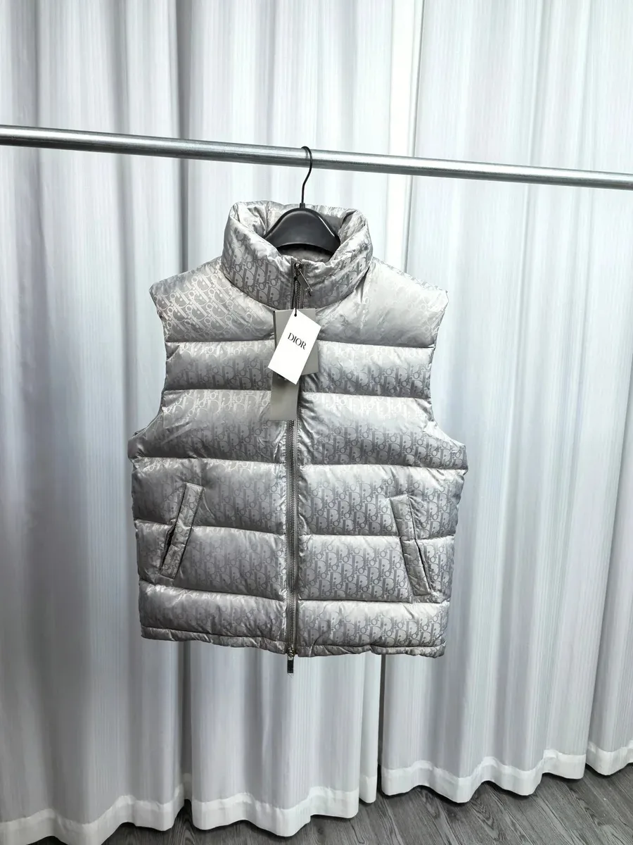 Dior Dior Dior Oblique Monogram Puffer Vest White White