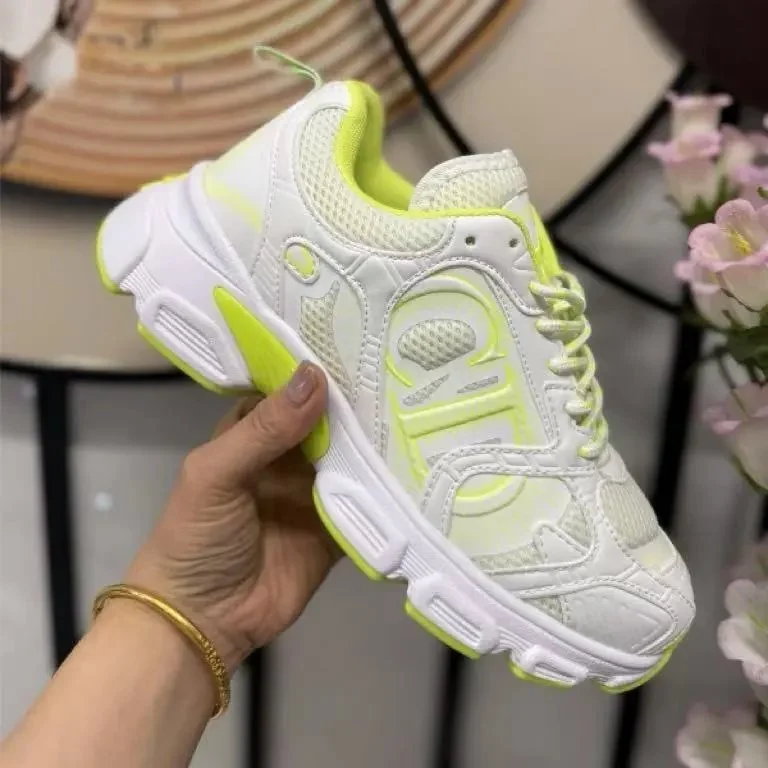 Other Unisex White & Yellow Green Sneakers Yellow - 1