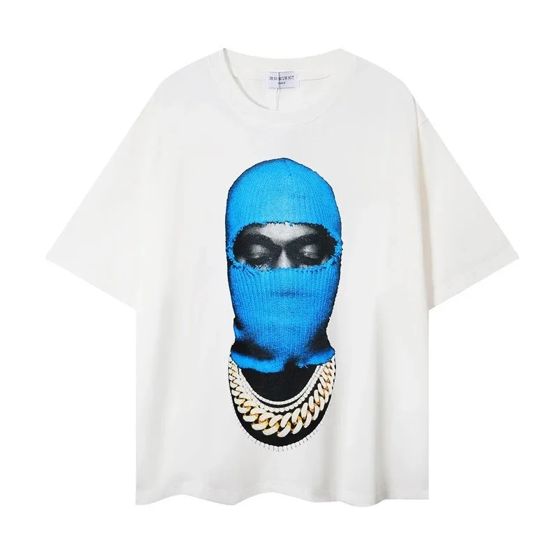 Other White Graphic T-Shirt with Blue Mask Print White - 1