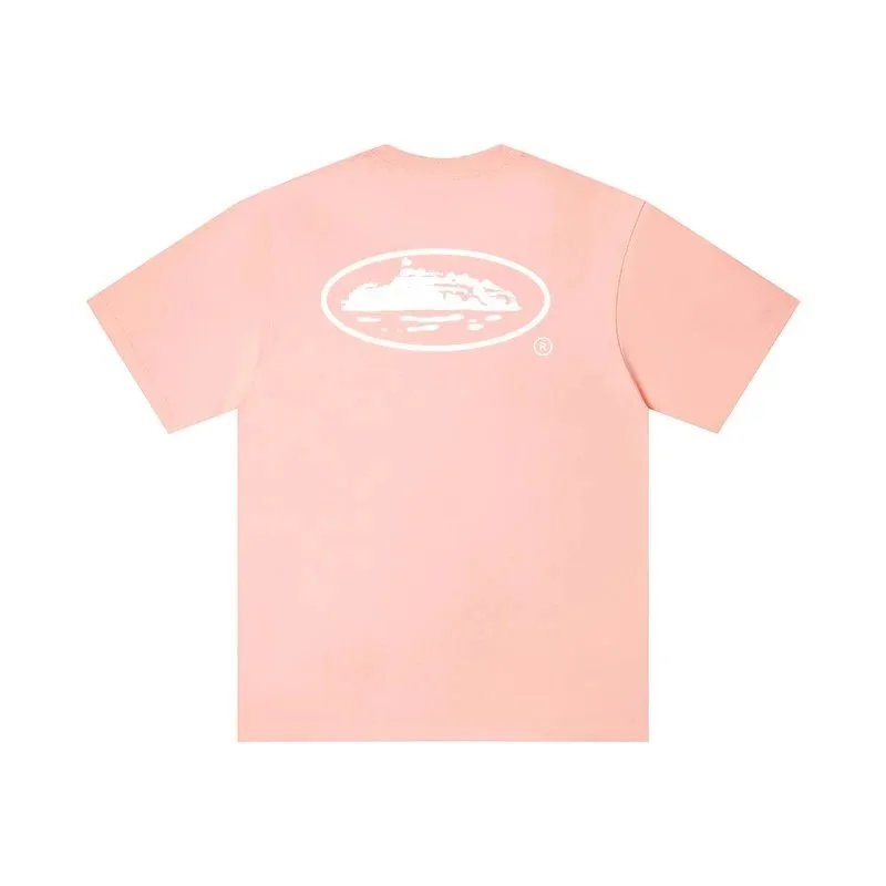 Other Pink Solid T-Shirt with White Graphic Pink - 1