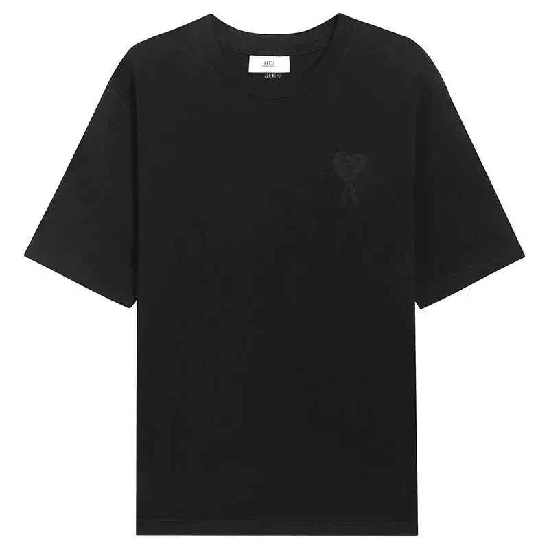 Ami Paris Ami Black AM Heart T-Shirt Black - 1