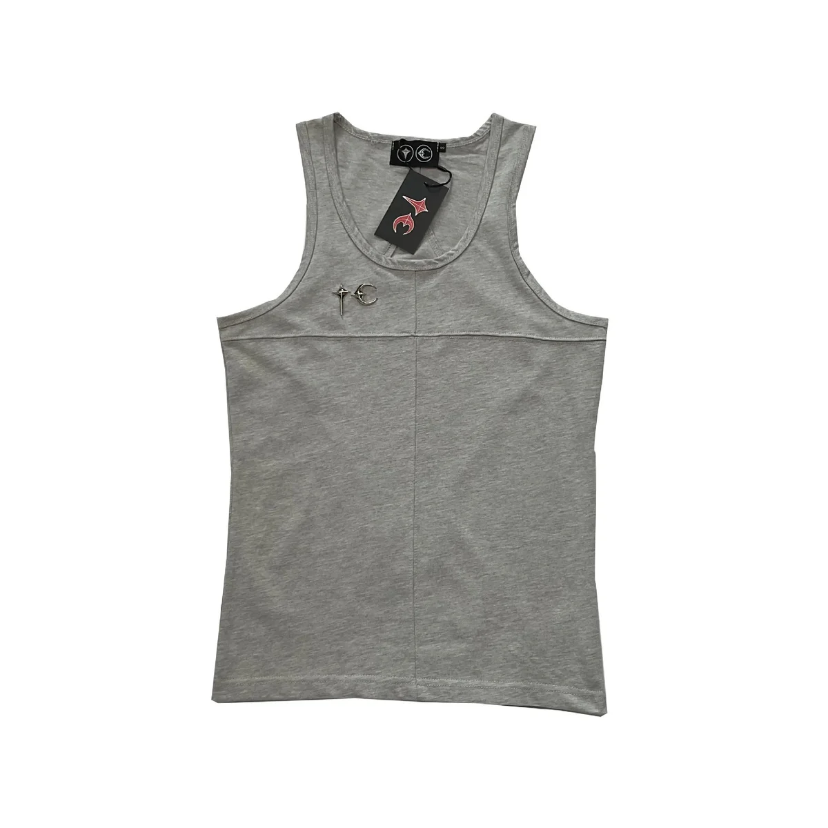 Other Unisex 5091 Grey Tank Top with Metal Detail Grey - 1