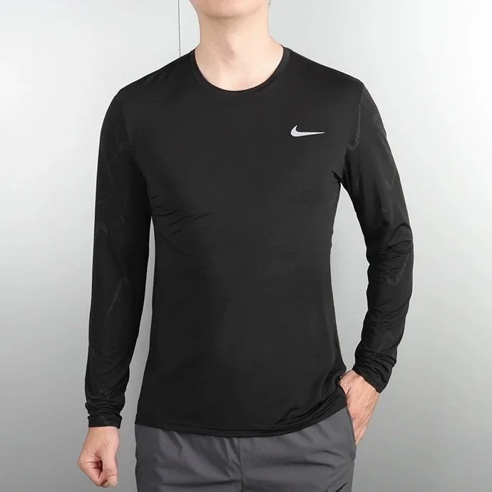 Nike Nike Black Dry Fit Long Sleeve T-Shirt Black - 1