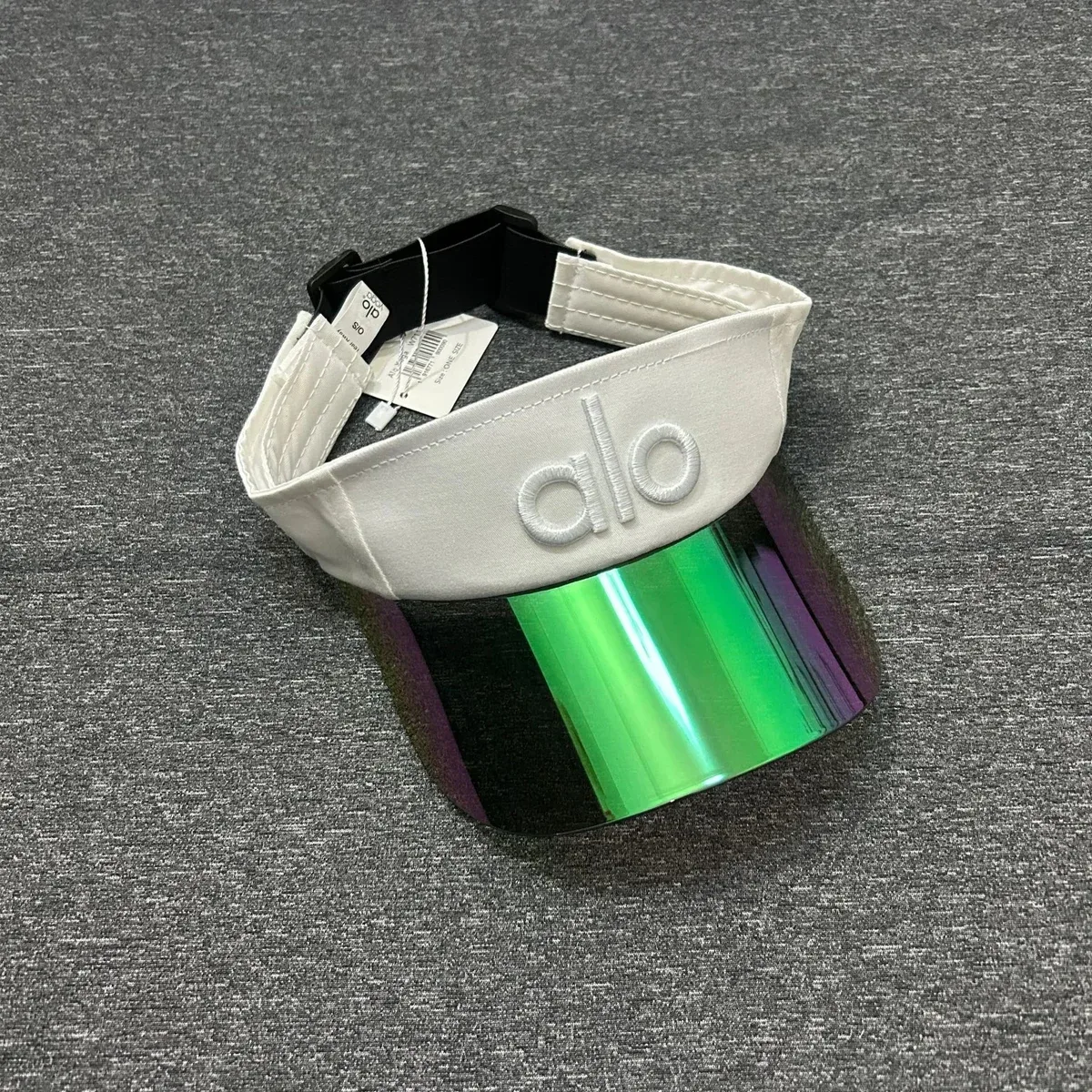 Alo Yoga Alo White Green Iridescent Visor Headwear White - 1