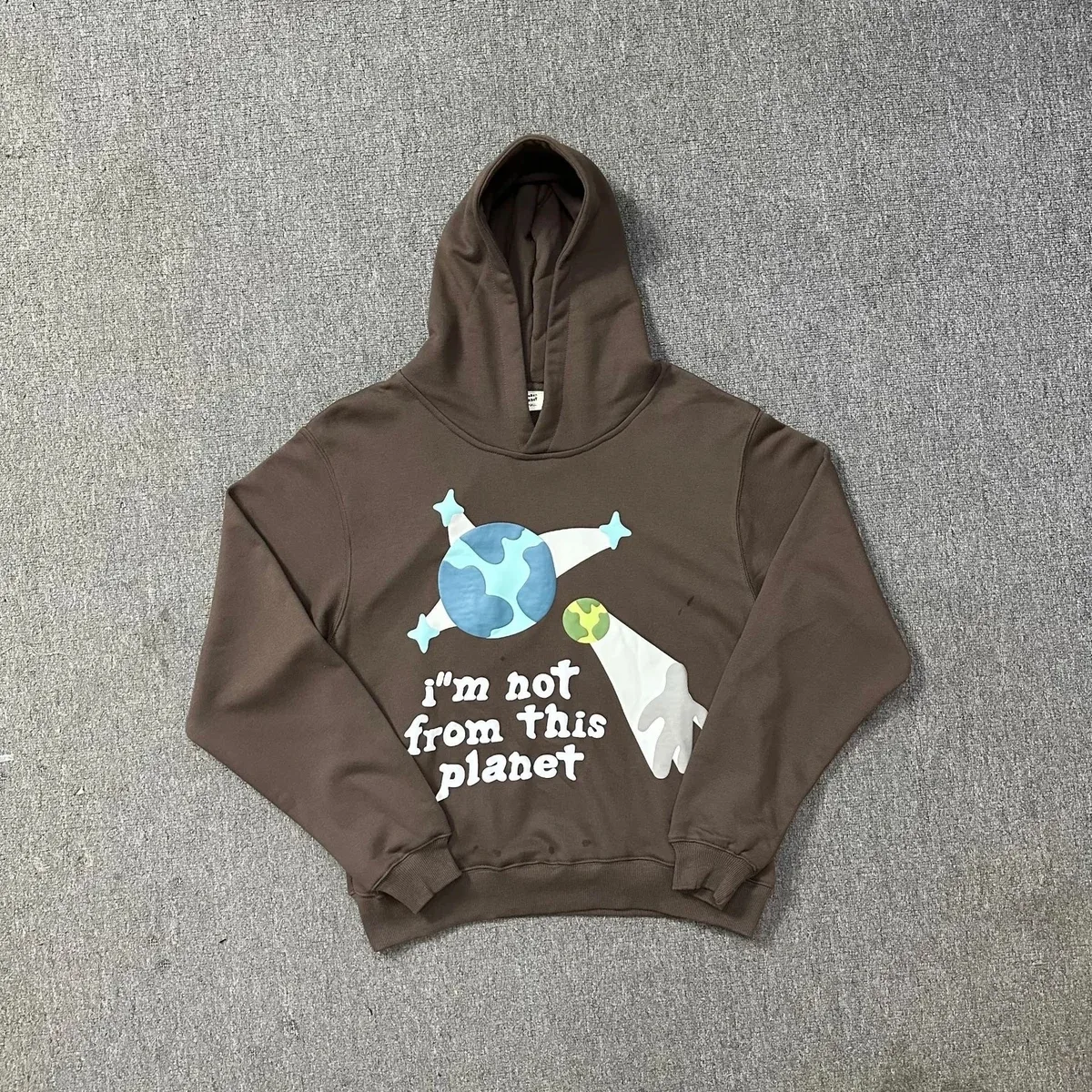 Other Brown 'I'm Not From This Planet' Graphic Hoodie Brown - 1