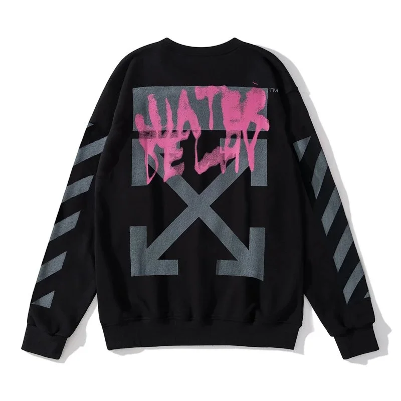 Off-White Off-White OW Arrow Black Pink Graphic Sweatshirt Black - 1