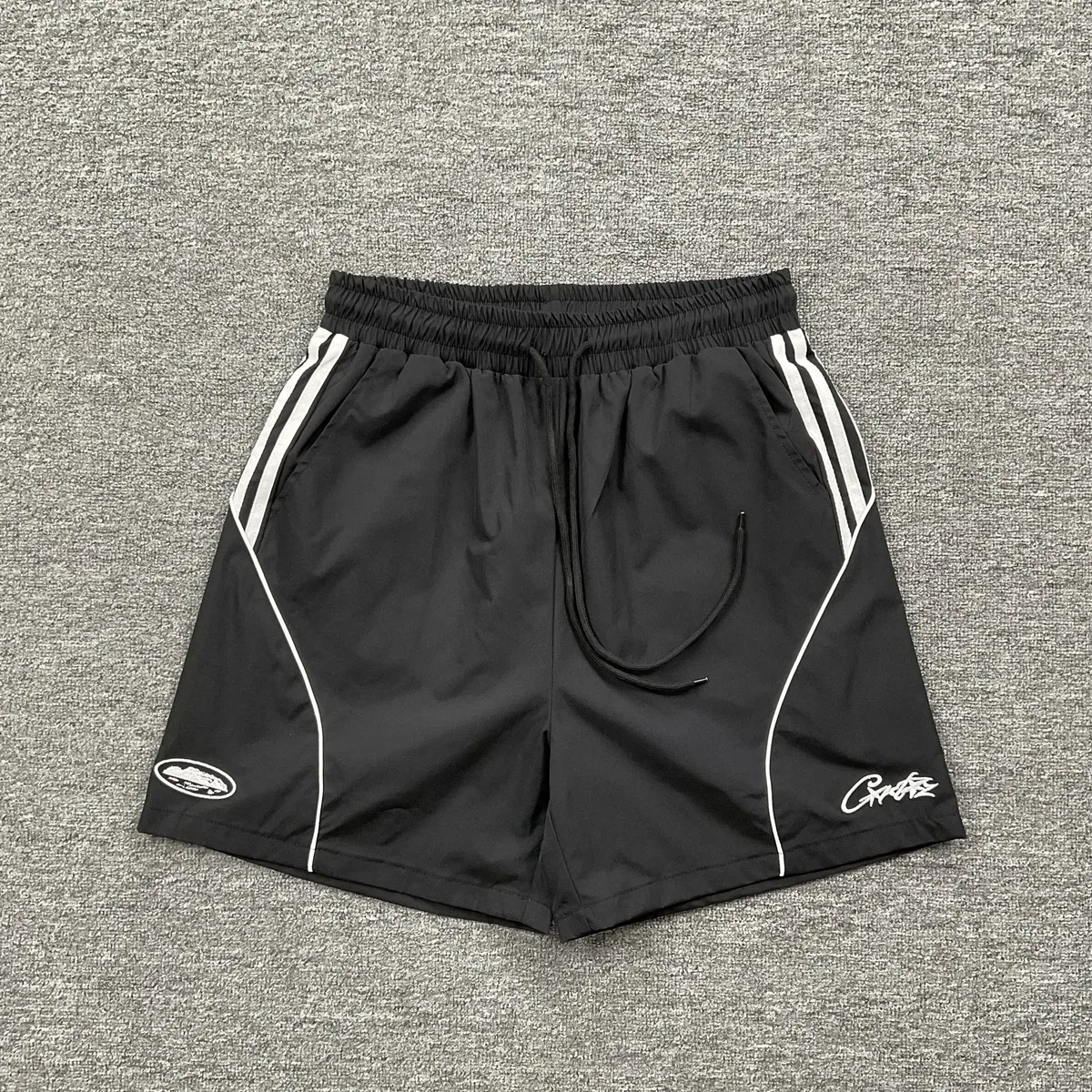 Other Black & White Striped Shorts Casual Sporty Black - 1