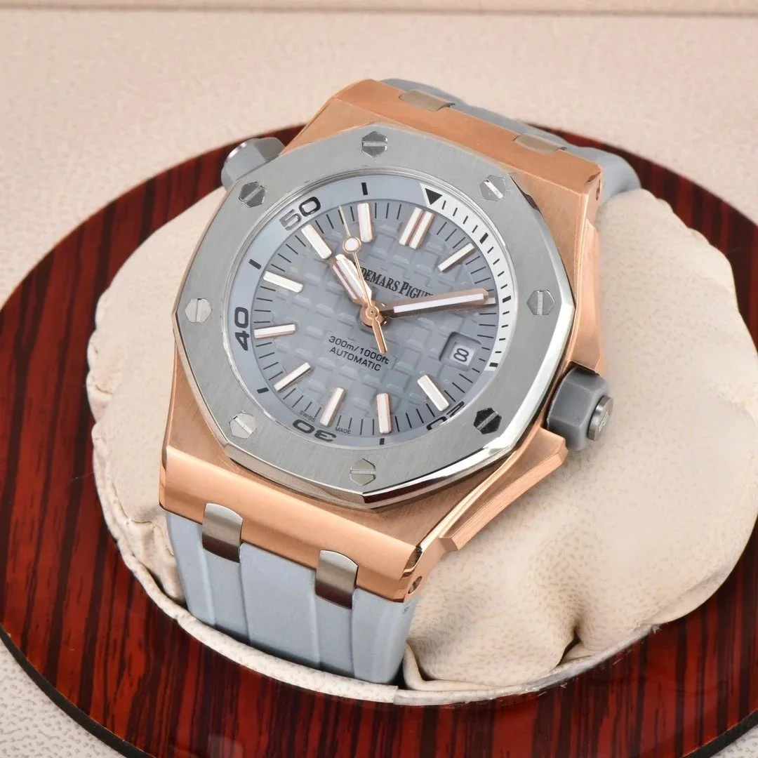 Audemars Piguet Audemars Piguet Royal Oak Rose Gold Case Grey Dial Watch Grey - 1