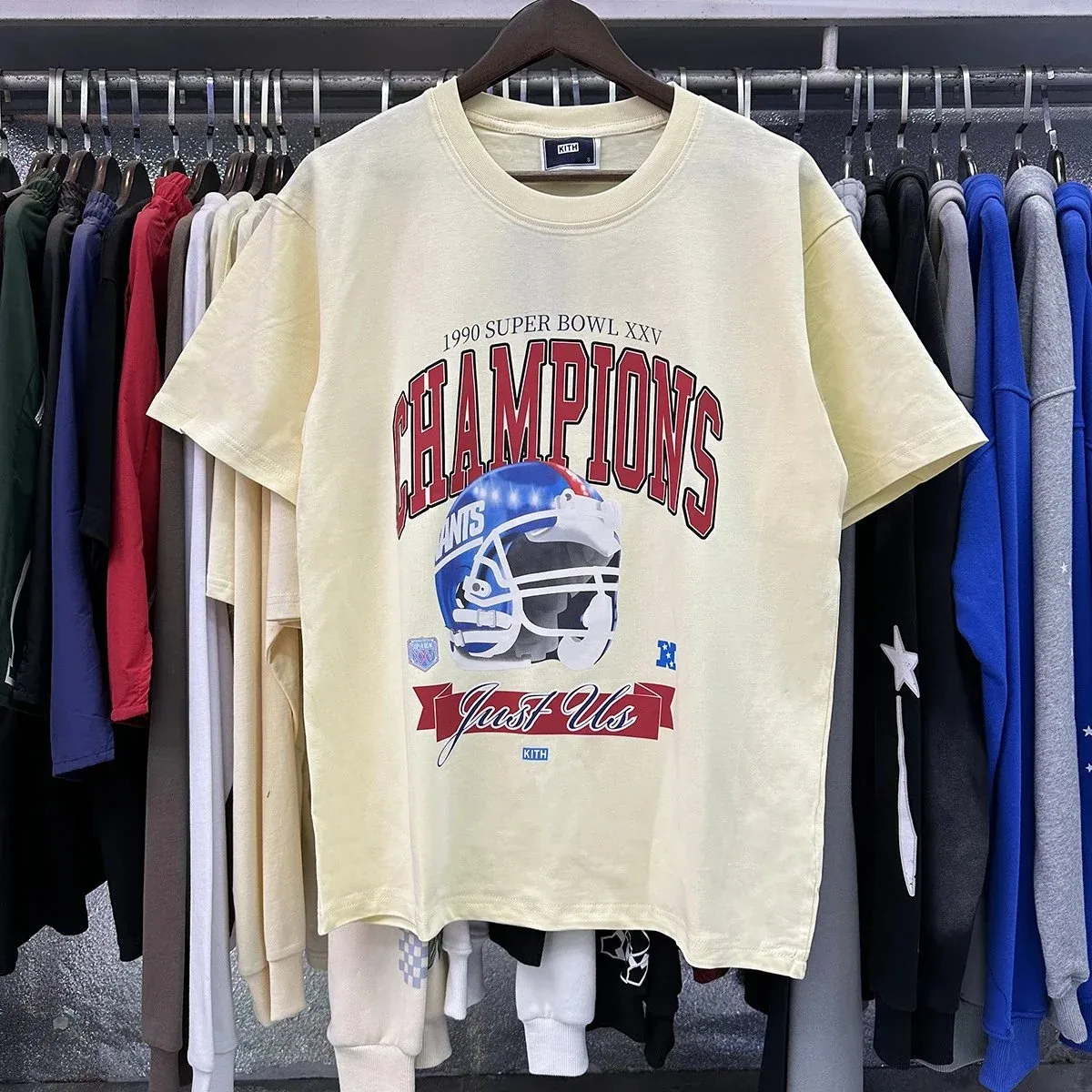 Kith Kith 1990 Super Bowl XXV Champions T-Shirt Apricot Beige - 1