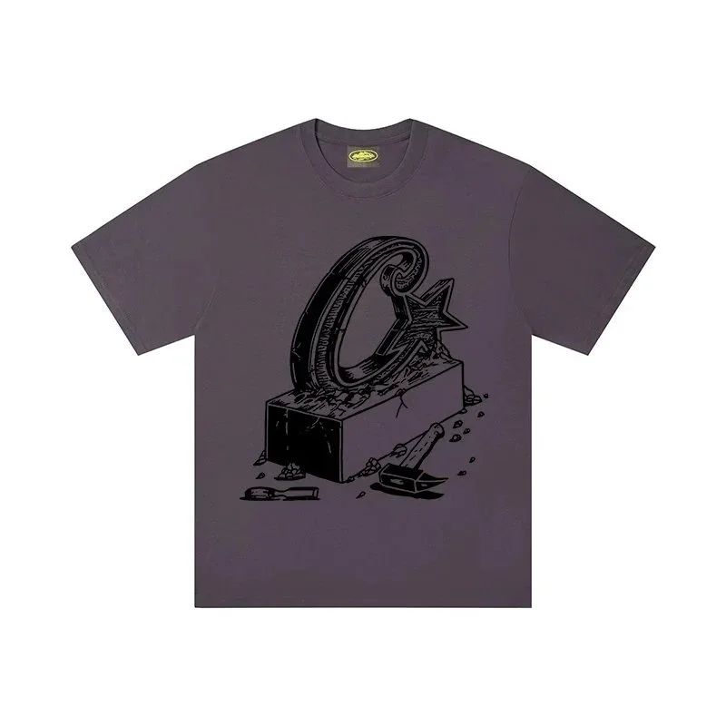Other Unisex Graphic T-Shirt with Star & Letter Print Grey - 1