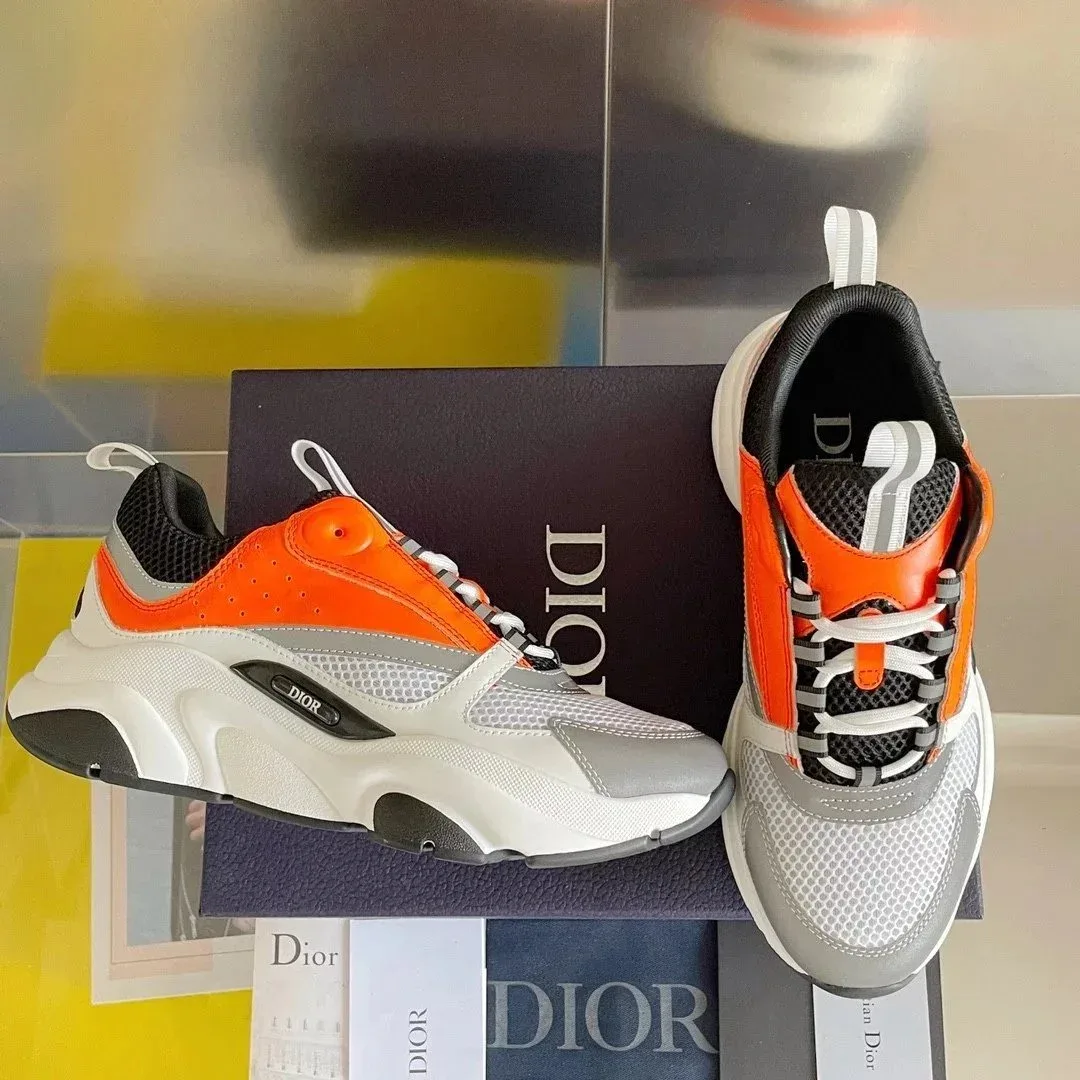 Dior Dior B22 Orange/White/Grey Sneakers Multicolor