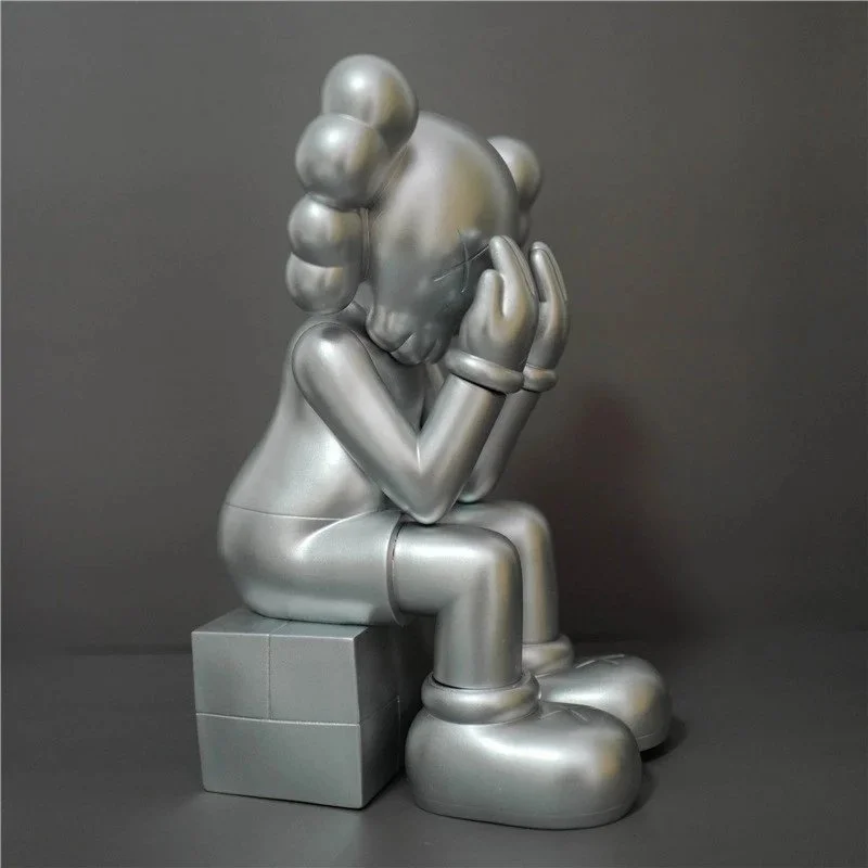 Other Silver KAWS Companion Sculpture Art Figure Silver - 1