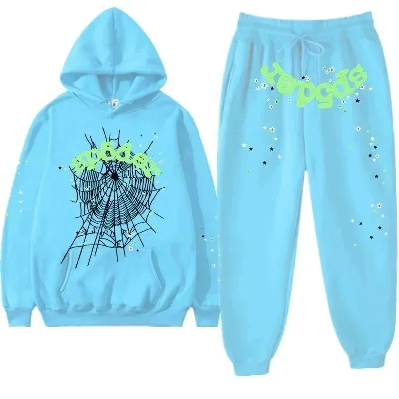Other Light Blue Spider Web & Stars Tracksuit Set Blue - 1