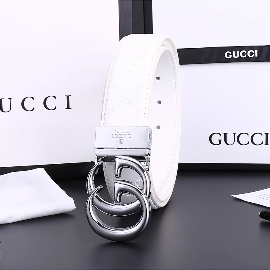 Gucci Gucci Icon Belt White Leather Belt White - 1