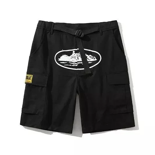 Other Black Graphic Cargo Shorts Streetwear Black - 1