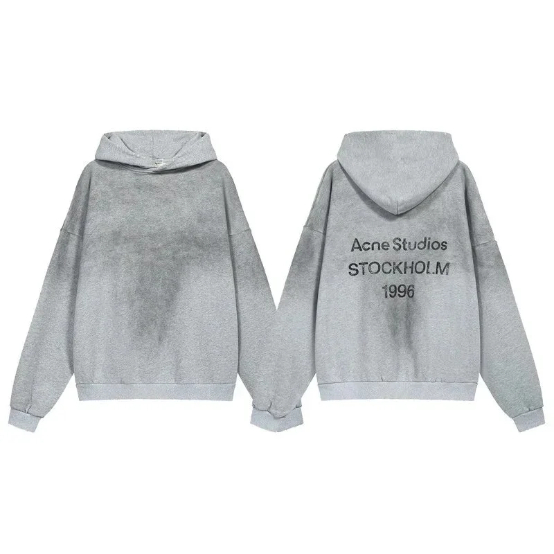 Acne Studios Acne Studios Distressed Grey Hoodie Grey