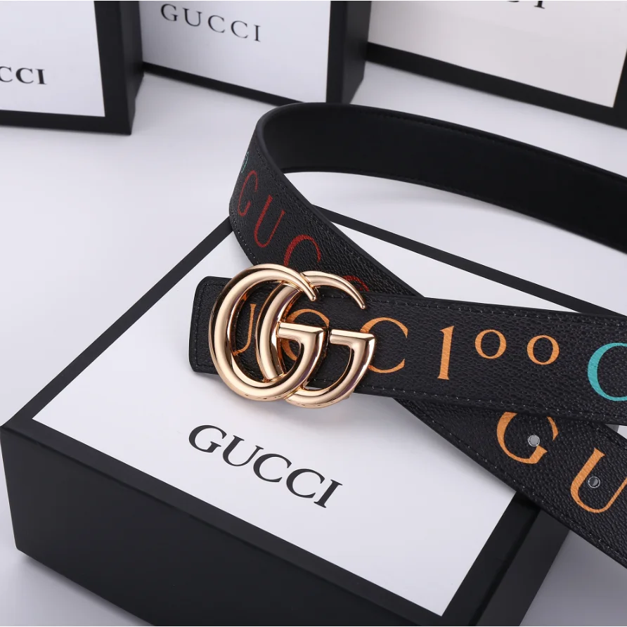 Gucci Gucci GG Belt Black Gold Accents Belt Black - 1