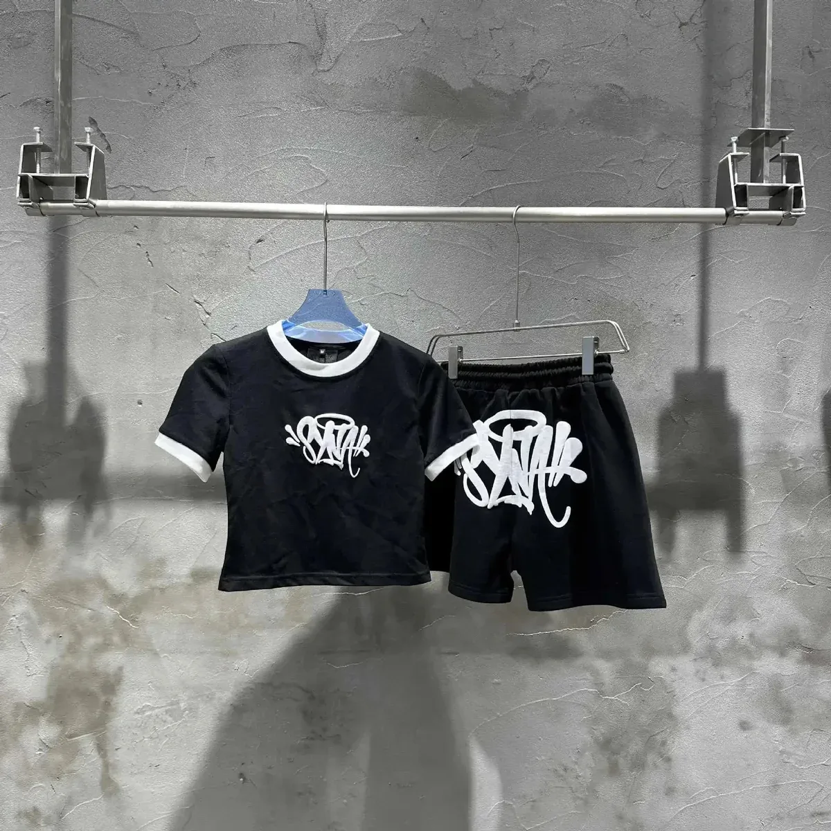 Other Black White Graffiti Print Set Streetwear Black - 1