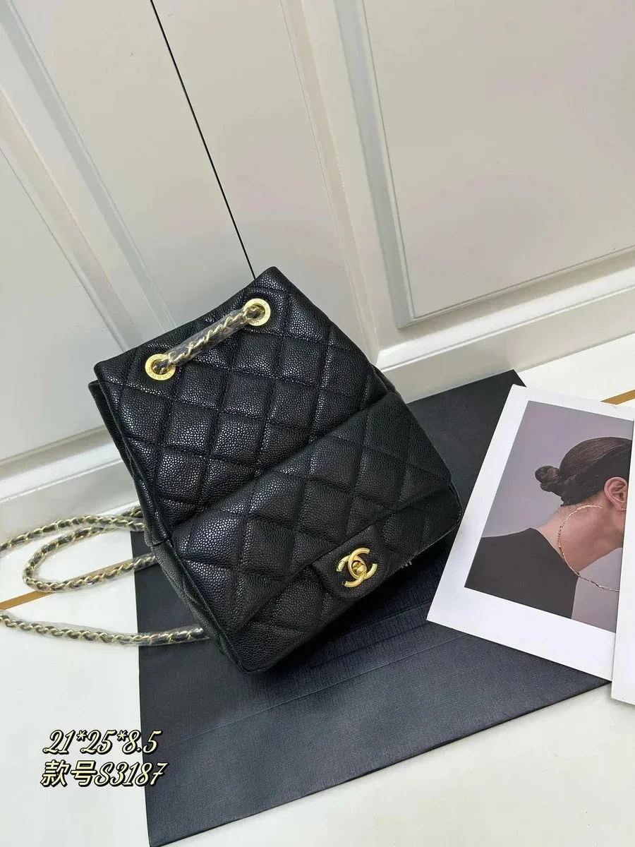 Chanel Chanel Classic Flap 2.55 Reissue Black Caviar Backpack Black
