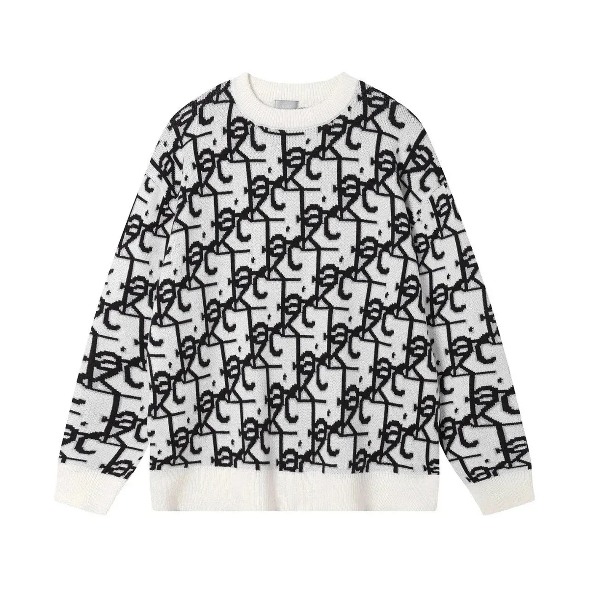 Kith White/Black Monogram Sweater