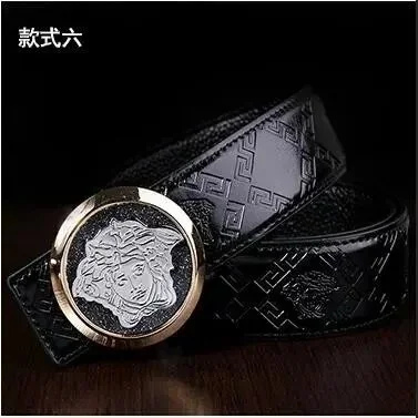Versace Versace Medusa Calfskin Belt Black Black
