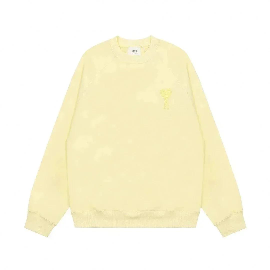 Ami Paris AMI Yellow AMI de Coeur Crewneck Sweatshirt Yellow - 1