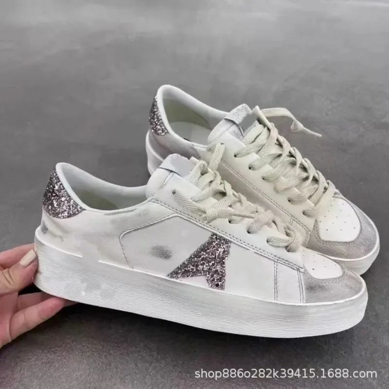 Other White Glitter Star Sneakers Casual Shoes White - 1