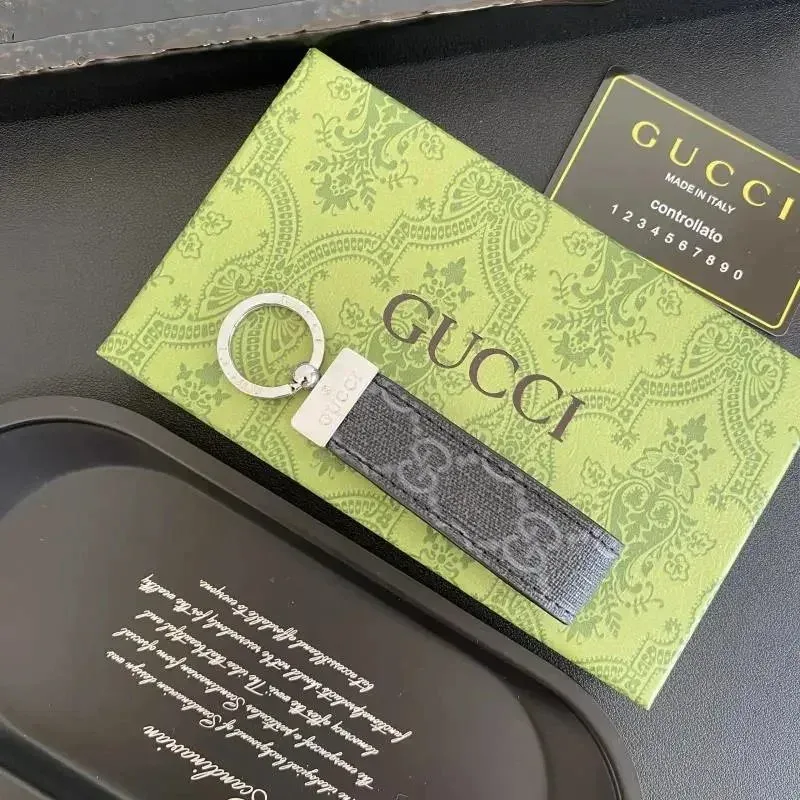 Gucci Gucci Black GG Monogram Keychain Black