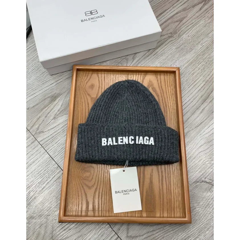 Balenciaga Balenciaga A-10 Charcoal Knit Beanie Grey