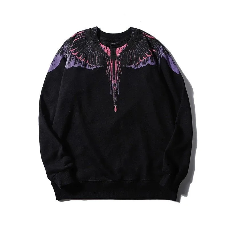 Marcelo Burlon Marcelo Burlon Wings Black/Pink/Purple Crewneck Sweatshirt Black - 1