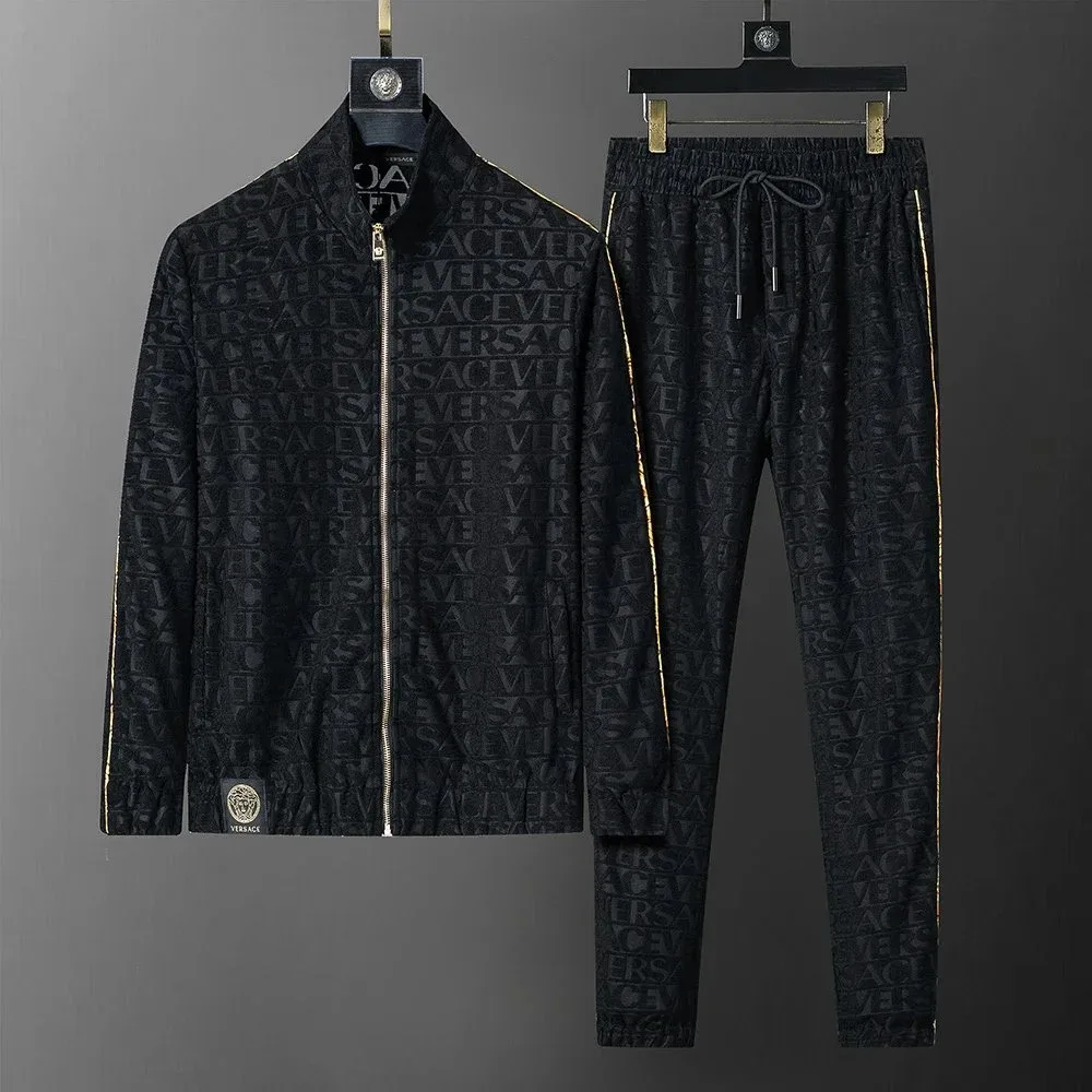 Versace Versace Classic Logo Black & Gold Tracksuit Set Black