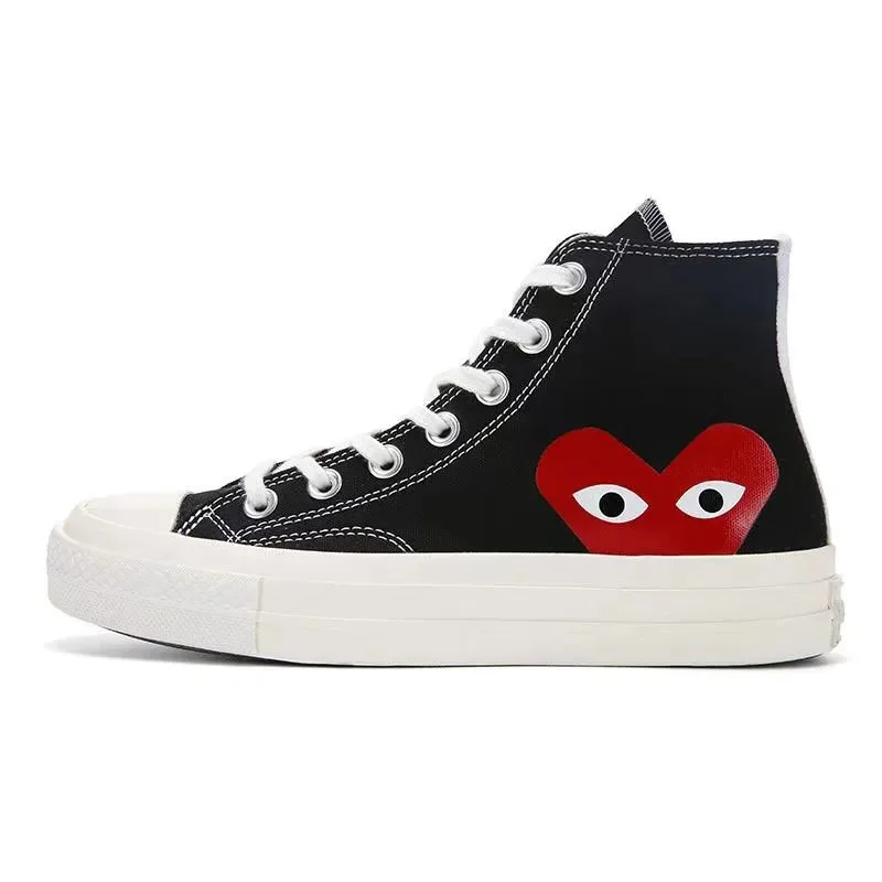 Comme des Garçons Comme des Garçons Play Heart Black High Top Sneakers Black - 1