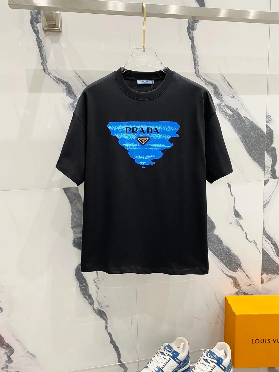 Prada Prada Black/Blue Logo T-Shirt Black