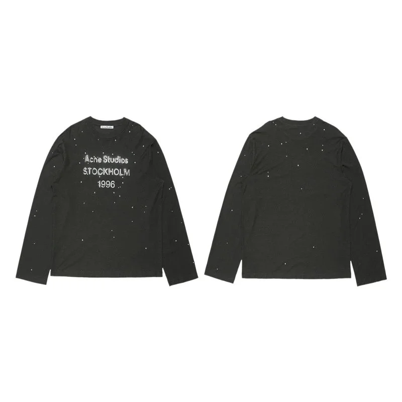 Acne Studios Acne Studios Black烫钻 '1996' Long Sleeve T-Shirt Black - 1
